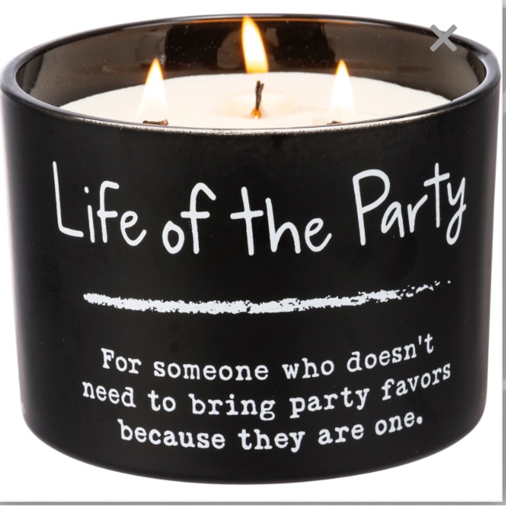 NEW life of the party 3 wick candle